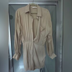 American Threads Romper, Medium, zippered, pockets, button-up top